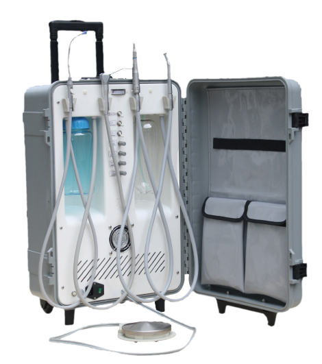 Unité dentaire mobile MHC703 MHC Technology – Poste de soins transportable avec compresseur intégré pour interventions dentaires nomades